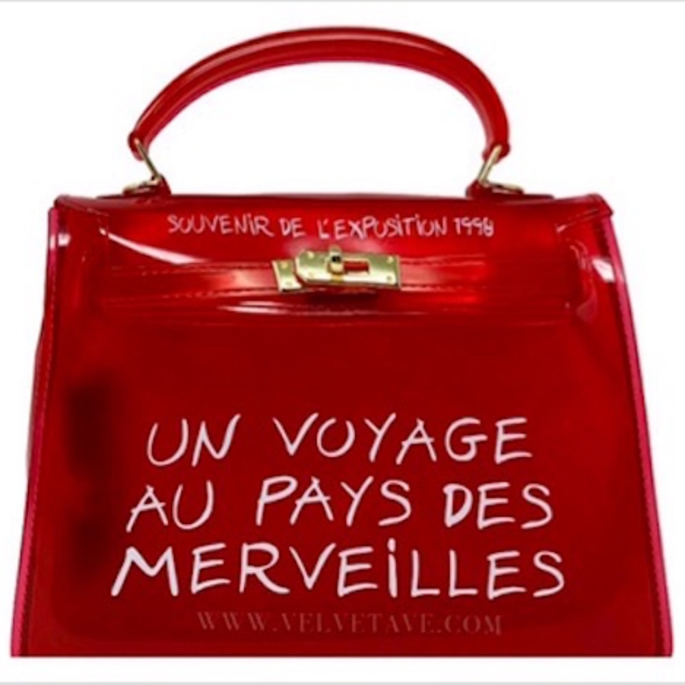 Red Script Jelly Bag